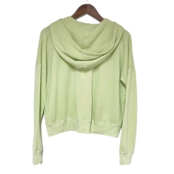 WILDFOX Love Life Kinley Hoodie Cropped Jacket Zip Front Green Size Small New - Picture 4 of 12